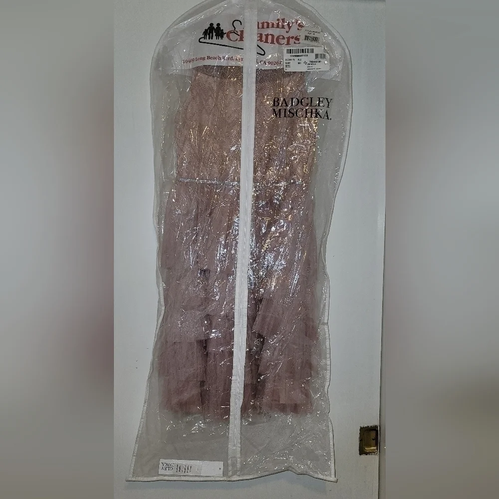 **NWT* Badgley Mischka Big Girl's Maxi Fit-&-Flare Dress - Blush - Size 16 - Picture 10 of 12